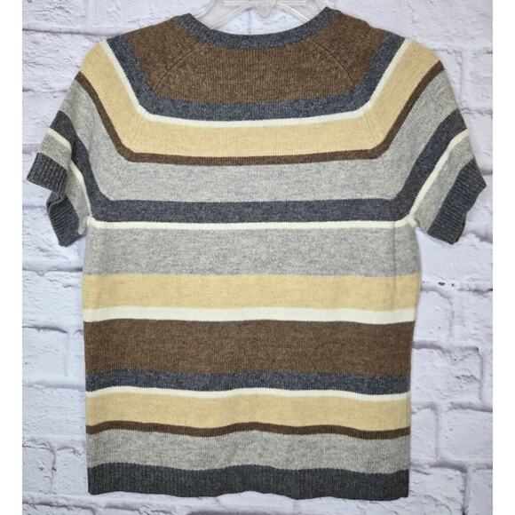 Talbots Women's Vintage Angora Cotton  Blend Striped top blouse small - Picture 3 of 8